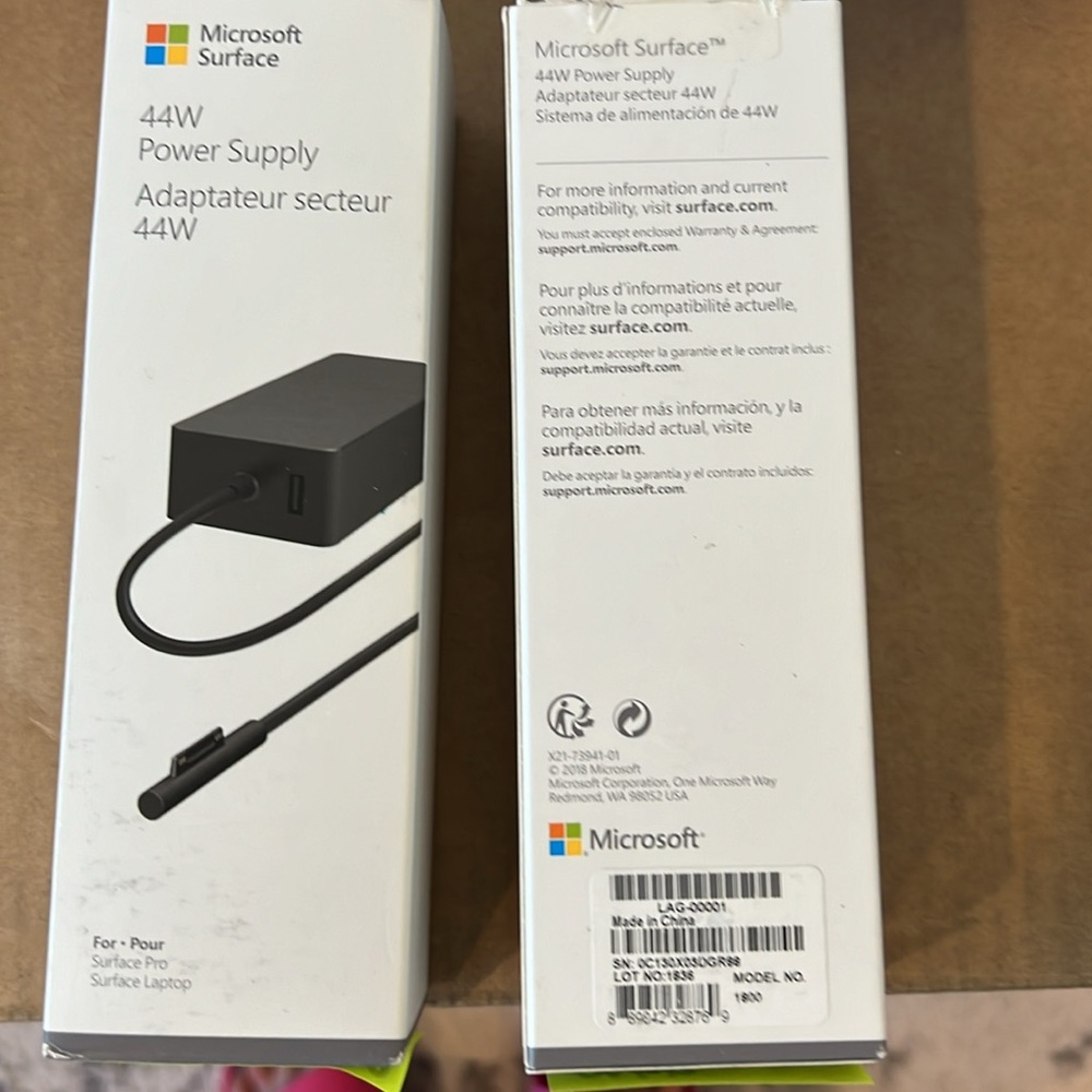 Microsoft Surface 44W charger.